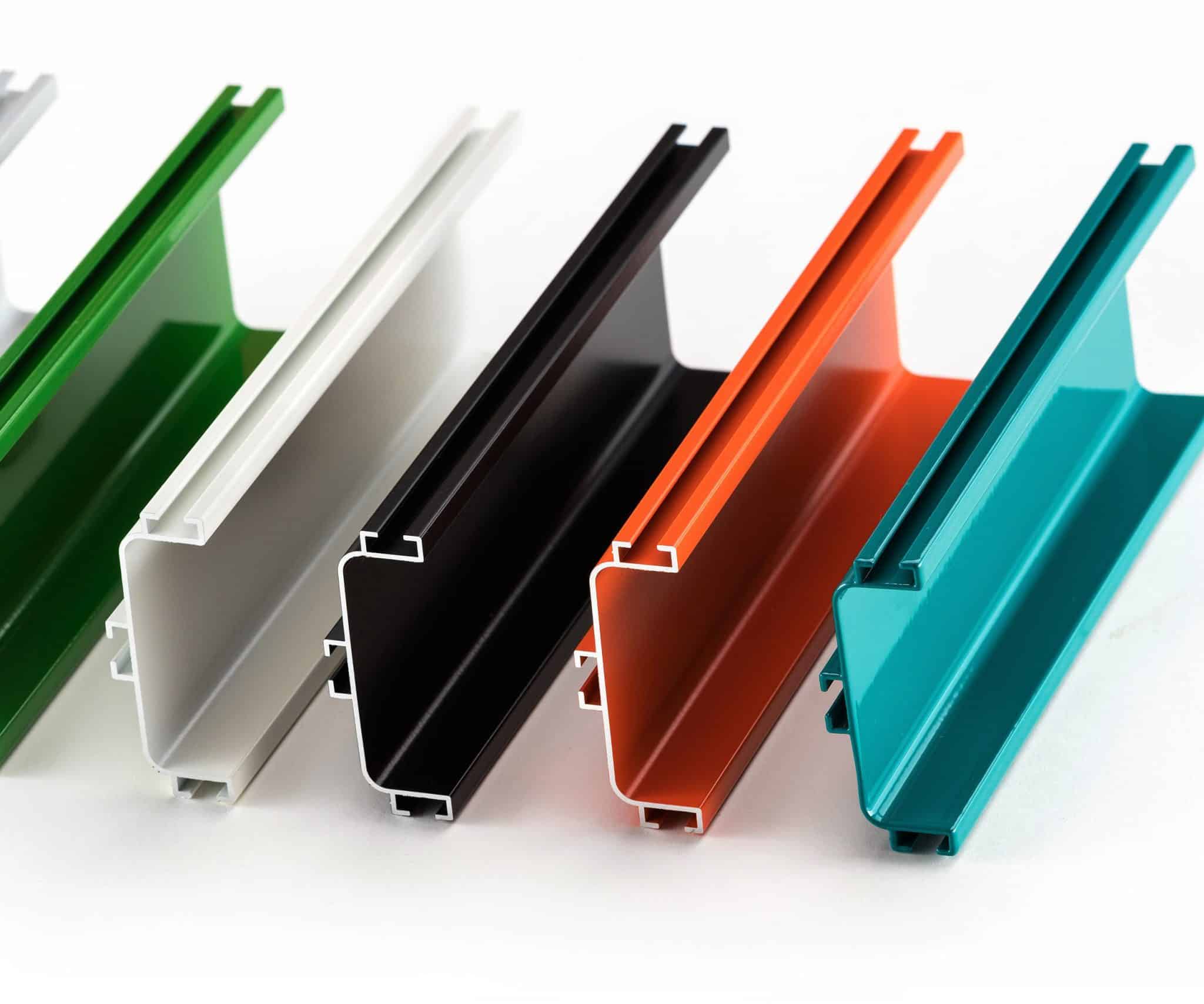 Powder coating being applied to a metal component