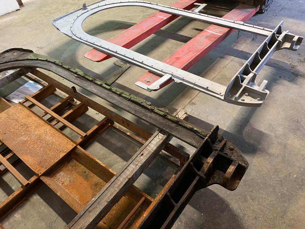 Restored railway carriage end plates