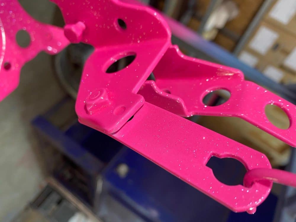 Glitter finish bike frame