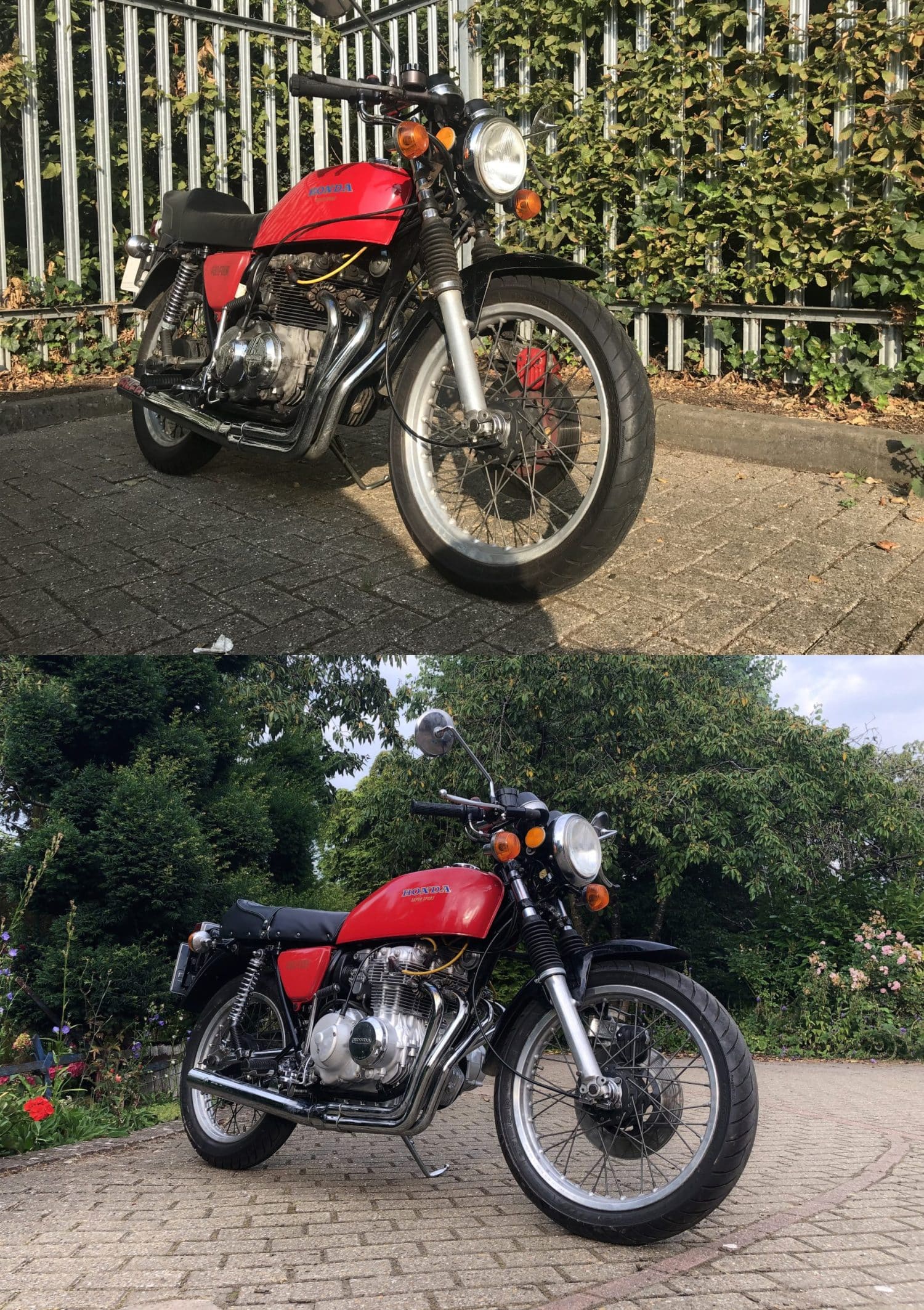 Triumph bike before and after